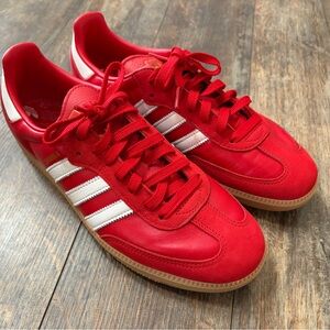Adidas Sambas Red Sneakers Like New Mens Size 10